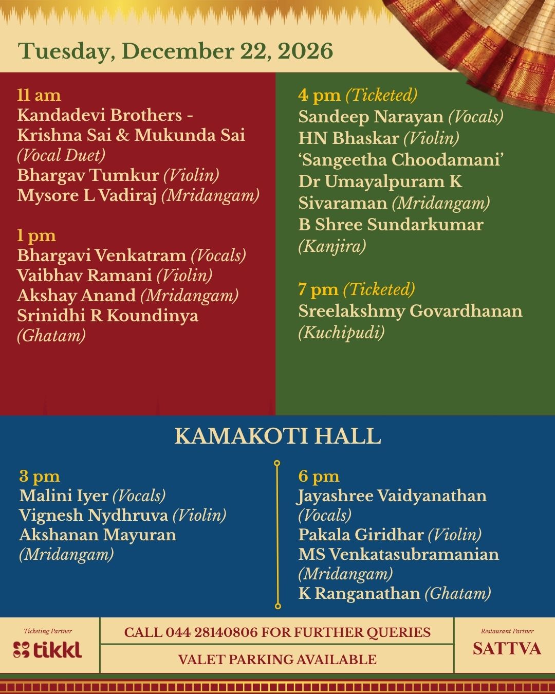Margazhi Mela 2026 schedule 12