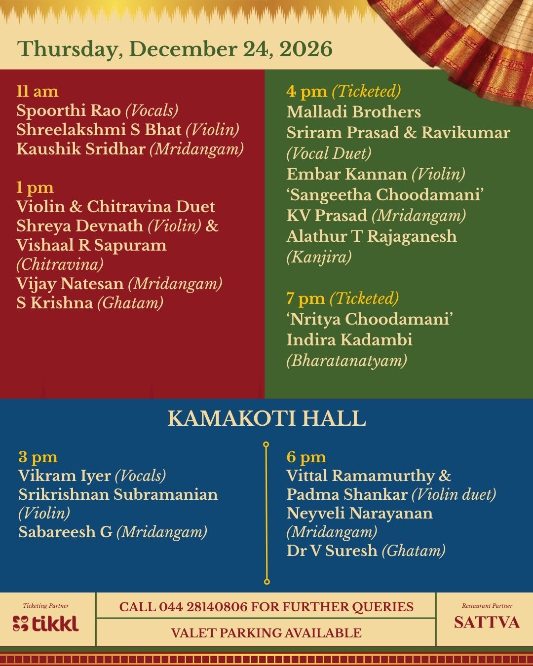 Margazhi Mela 2026 schedule 14